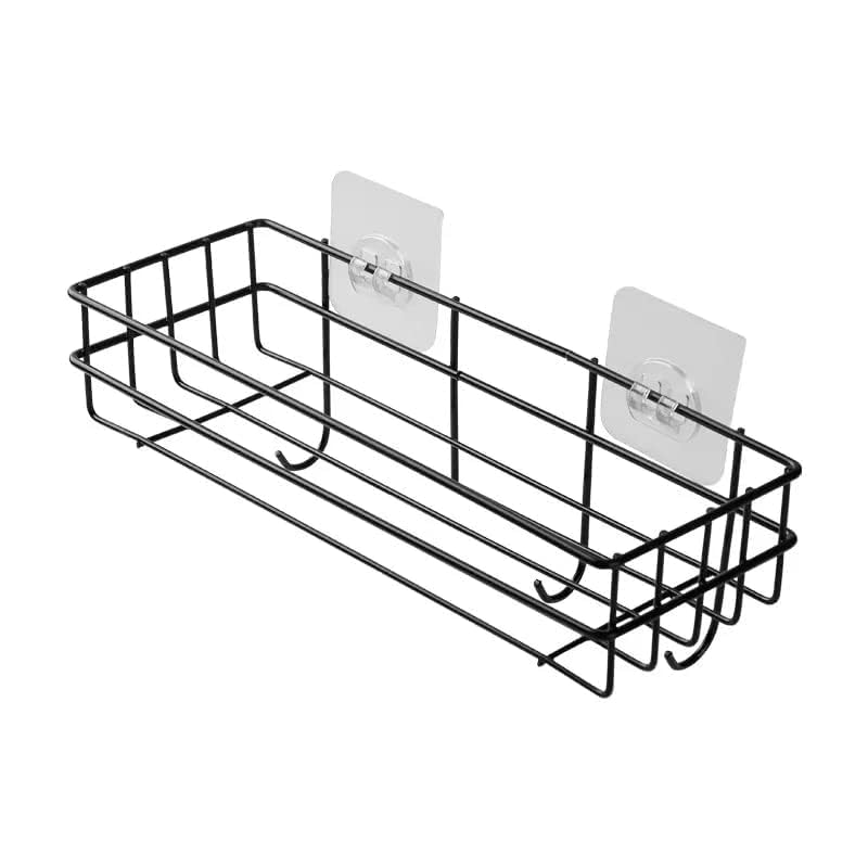 Self-Adhesive Wall Shelf for Bathroom & Kitchen (1 Pack, Black)