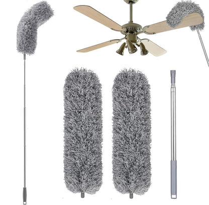 Flexible and Extendable Microfiber Feather Duster for Ceilings and Fans (100 Inch)