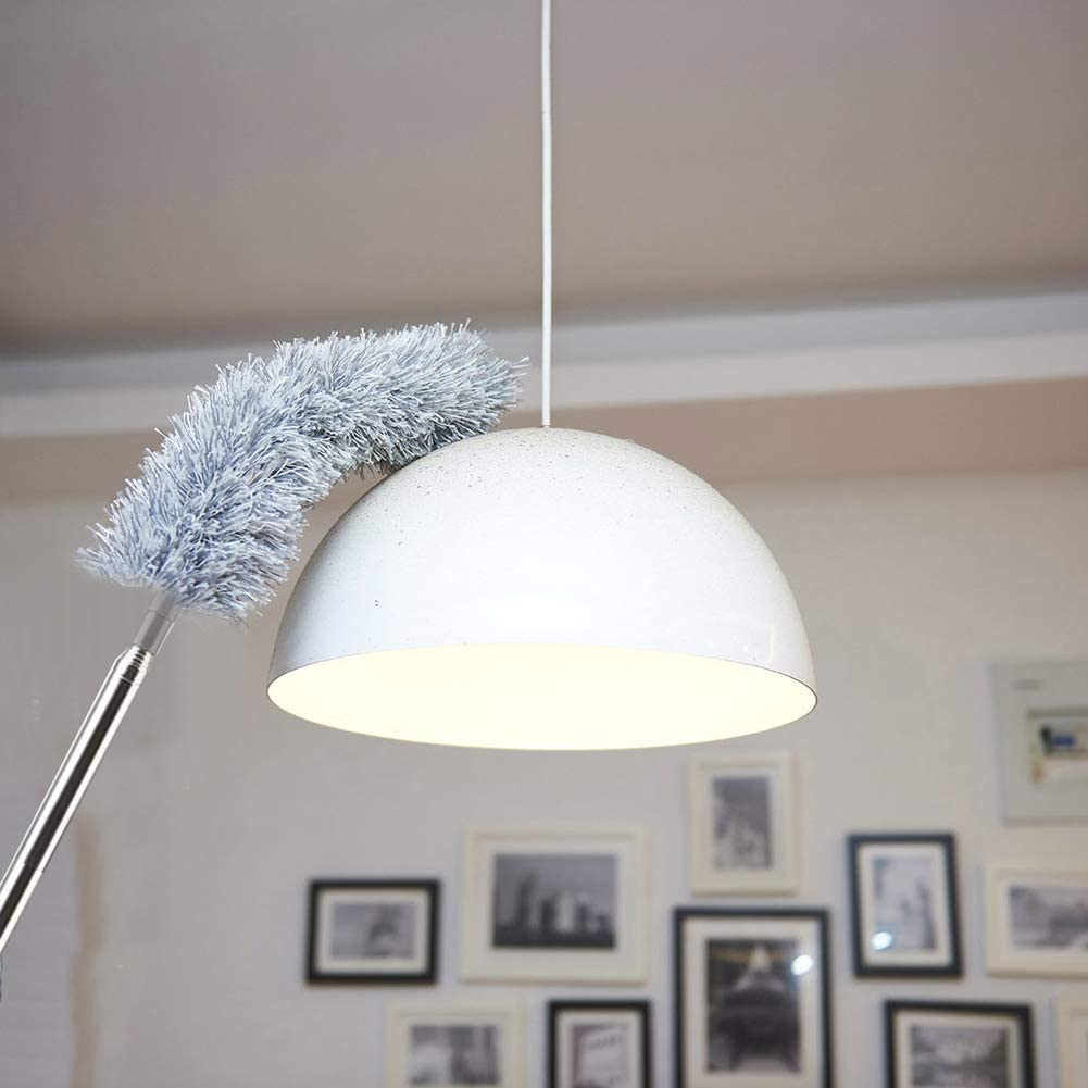 Flexible and Extendable Microfiber Feather Duster for Ceilings and Fans (100 Inch)